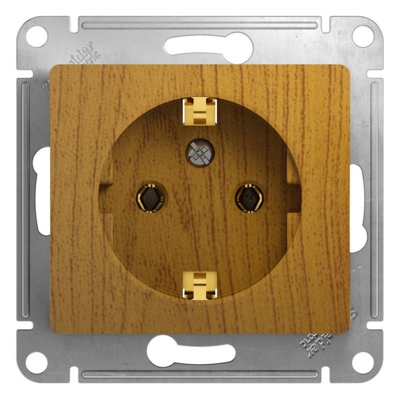 Glossa Дуб Розетка Systeme Electric Glossa Дерево Дуб с заземлением GSL000543