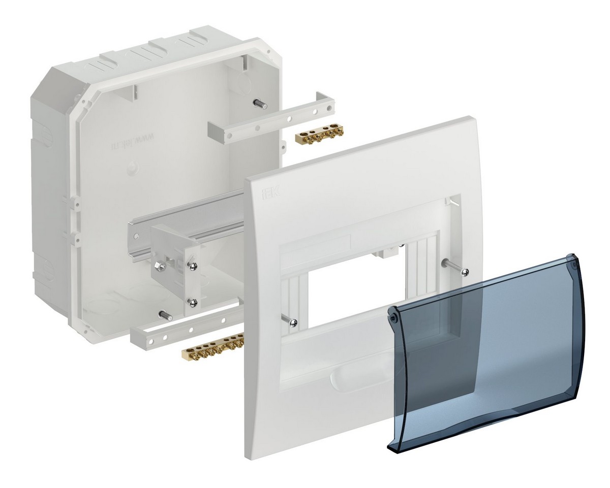 Пластиковые боксы и щиты IEK Корпус пластиковый IEK KREPTA 3 ЩРВ-П-8 IP41 белый скрыт.монтаж MKP12-V-08-40-20