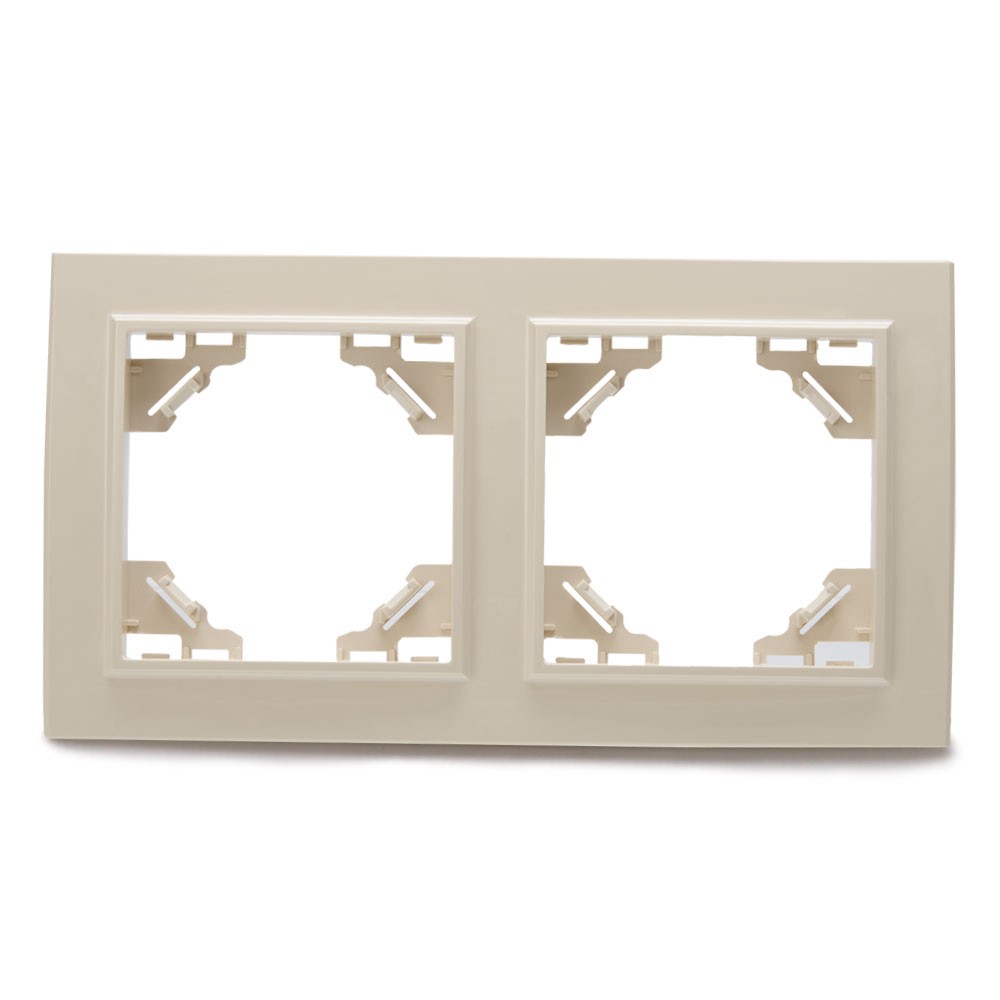 Эрна - Розетки и выключатели Stekker Рамка 2-местная горизонтальная STEKKER PFR00-9002-02 серия Эрна слоновая кость 39241