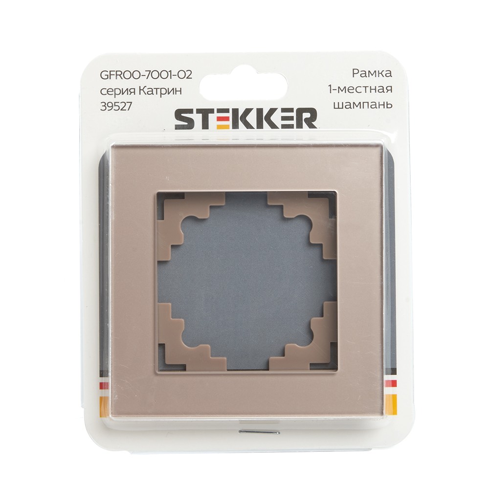 Рамка 1-местная стекло STEKKER GFR00-7001-02 серия Катрин шампань 39527