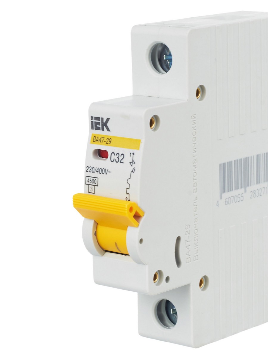 1 полюсные (однополюсные) Автоматический выключатель IEK KARAT ВА47-29 1Р 32А 4,5кА х-ка С MVA20-1-032-C 