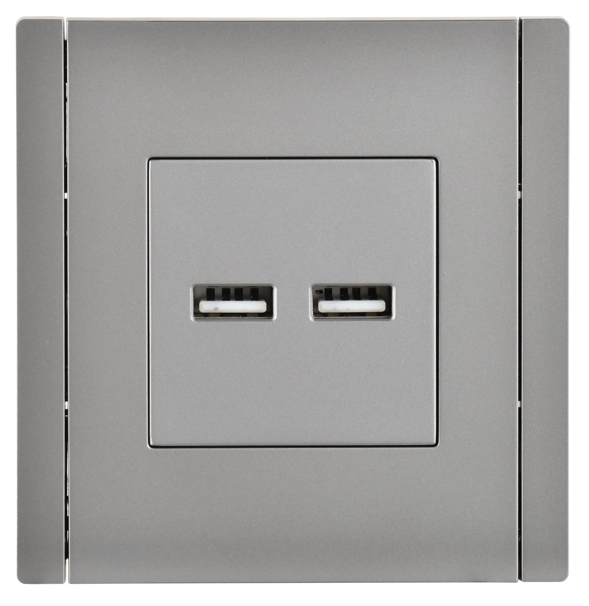Розетка IEK FORTE&PIANO Сталь USB A+A 3,1А FP549
