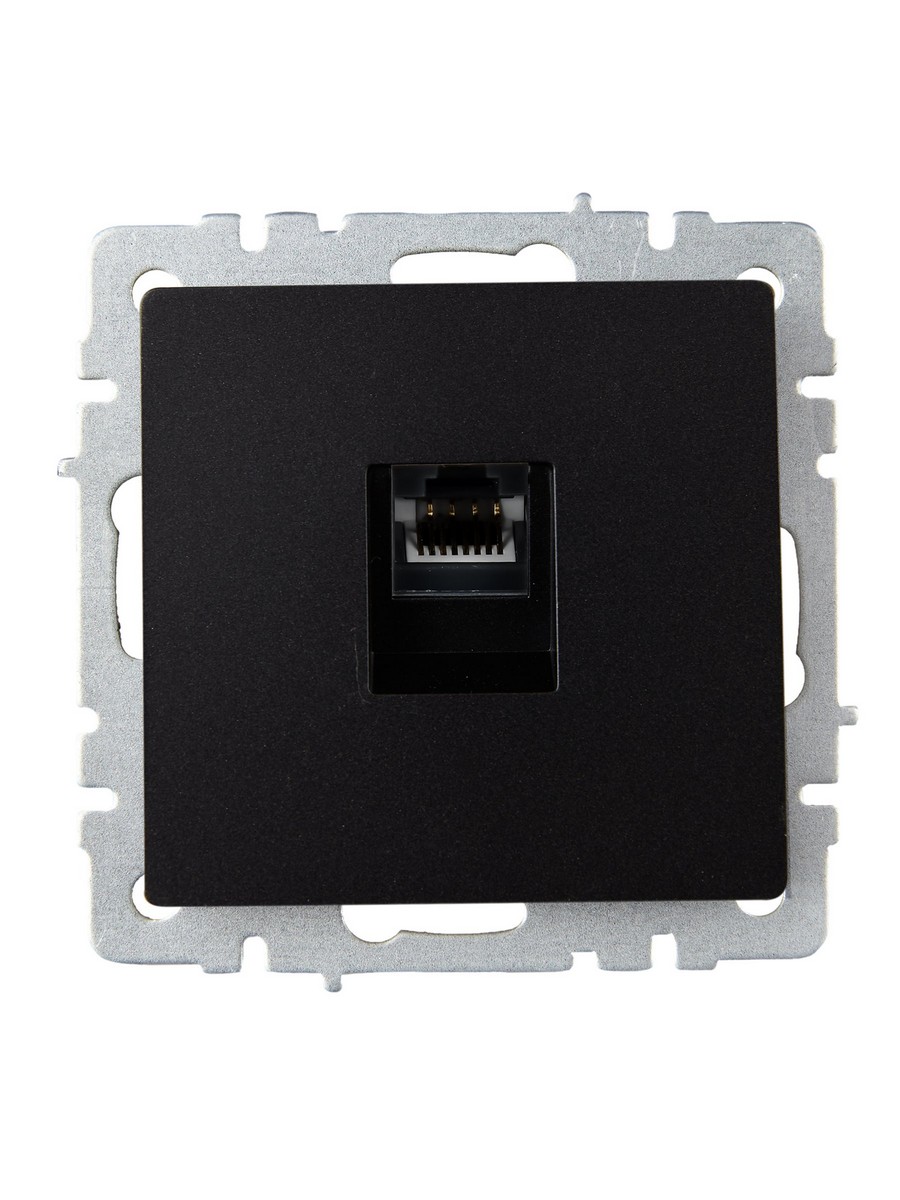 IEK Brite Черный Розетка компьютерная IEK BRITE BASE Черный RJ45 кат.6 РК11-БрЧ BR-K10-2-K02