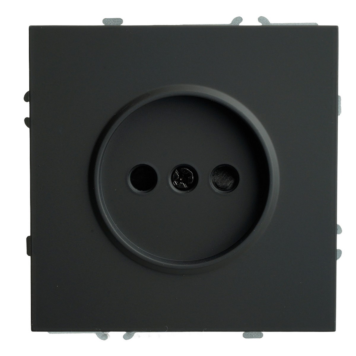 Эмили - Розетки и выключатели Stekker Розетка 1-ая с защитной шторкой б/з STEKKER Эмили RST16-5109-05 черный уголь soft touch 49850