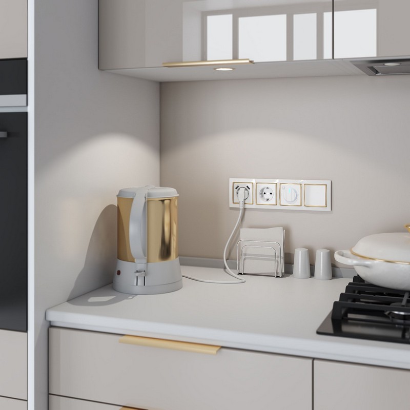 Werkel Белый механизмы Розетка с заземлением, шторками и USBх2 Werkel белая W1171501