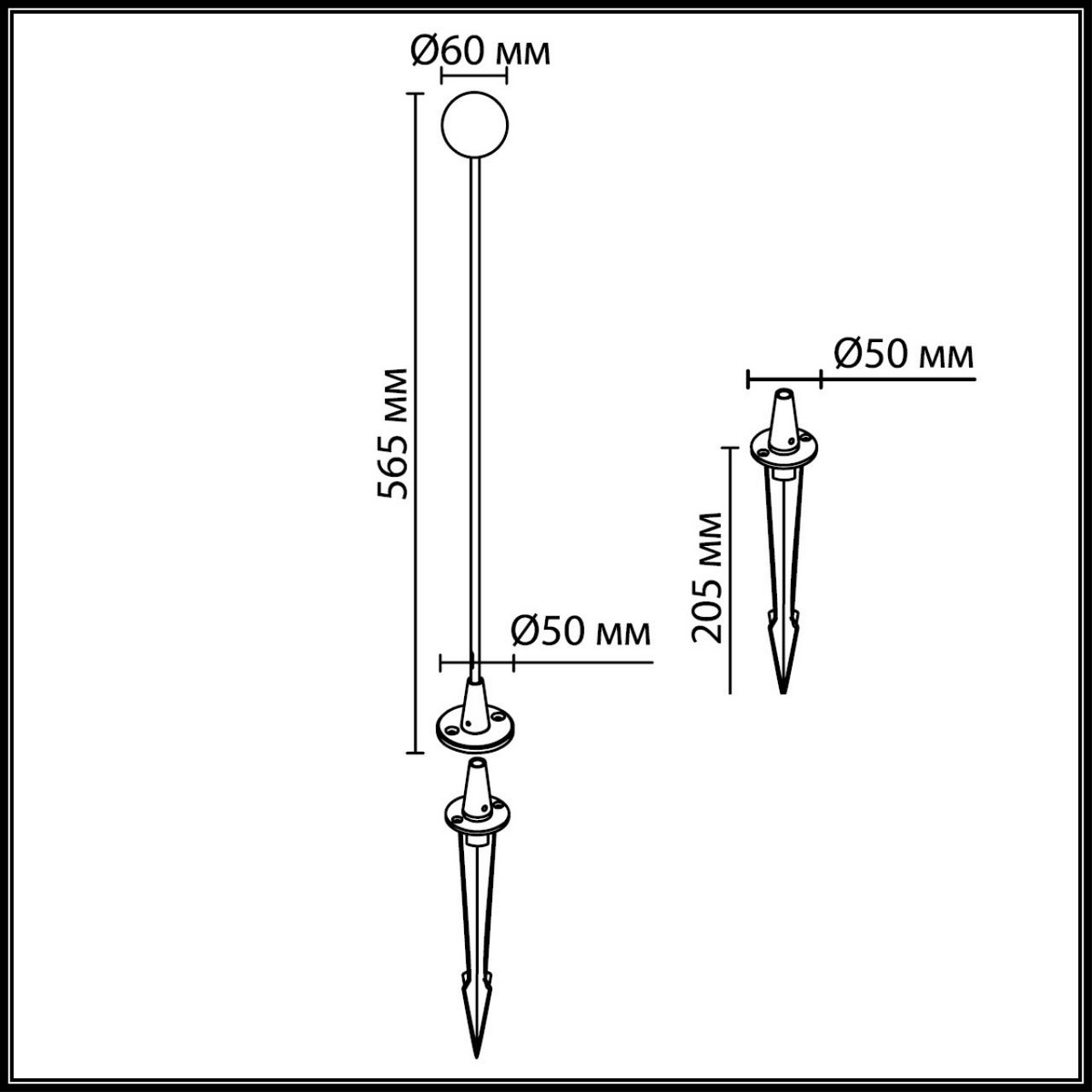 Уличные светильники столб Ландшафтный светильник ODEON LIGHT 7123/1GLB NOTTE 
