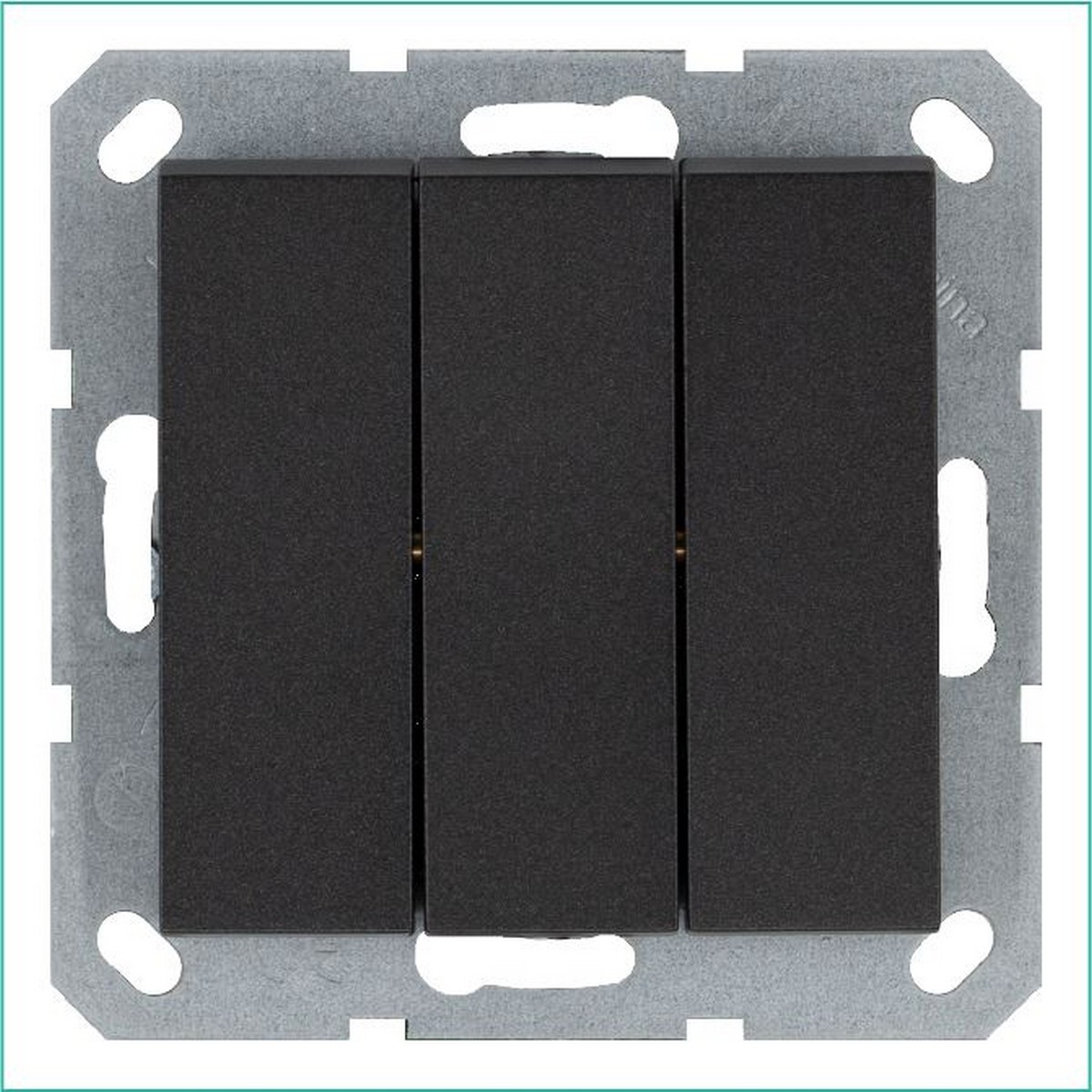 JASMART G - розетки и выключатели Выключатель трехклавишный JASMART Антрацит G3031B