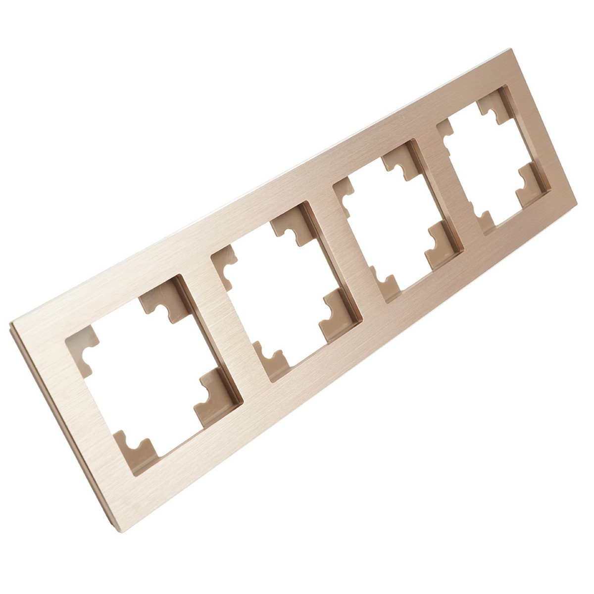 Катрин - Розетки и выключатели Stekker Рамка 4-местная металл STEKKER MFR00-7004-02 Катрин шампань 50022