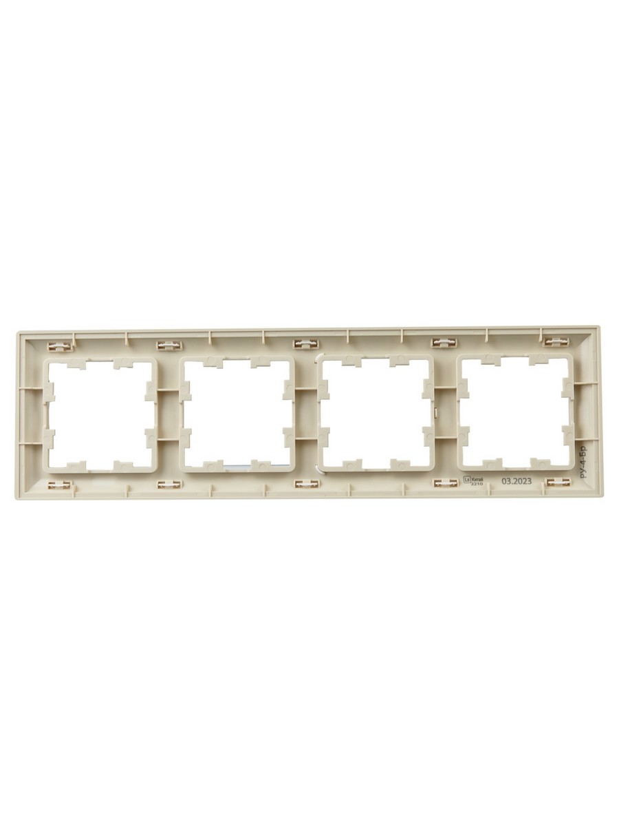 Рамка IEK BRITE DECOR Жемчуг/беж 3D-форма 4-мест. РУ-4-Бр