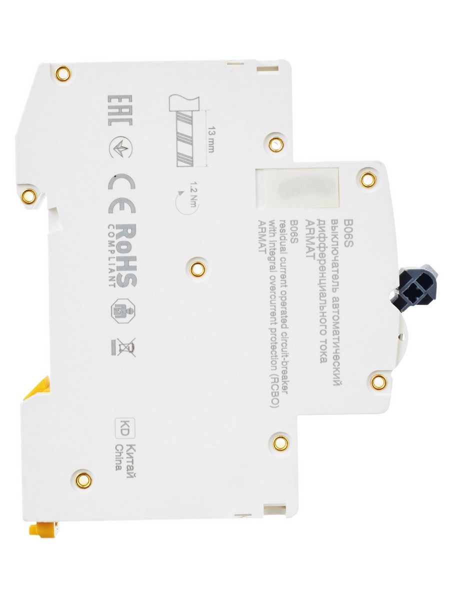 АВДТ Дифф. Автомат IEK ARMAT B06S 1P+NP C20 30мА тип AC (18мм) AR-B06S-1N-C20C030