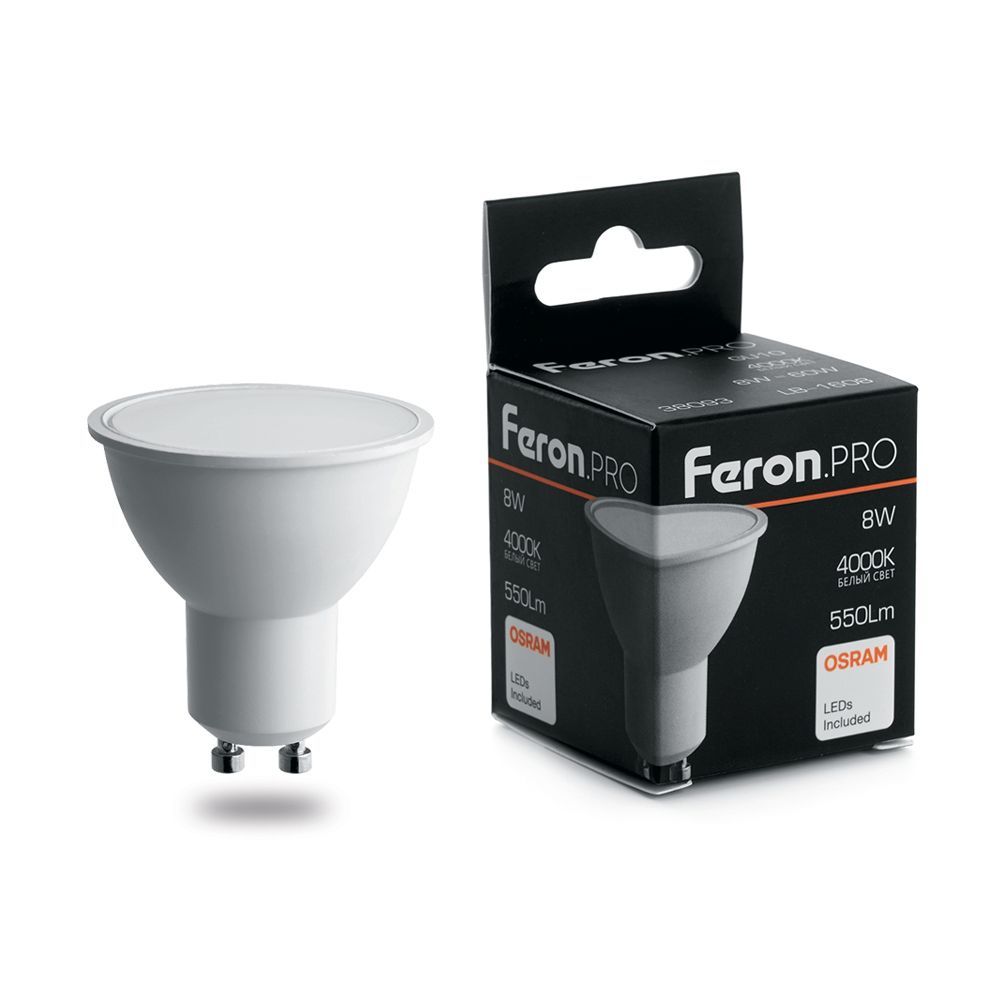 MR11/MR16/GU5.3 Лампа светодиодная Feron.PRO LB-1608 MR16 G5.3 8W 4000K OSRAM LED 38090 