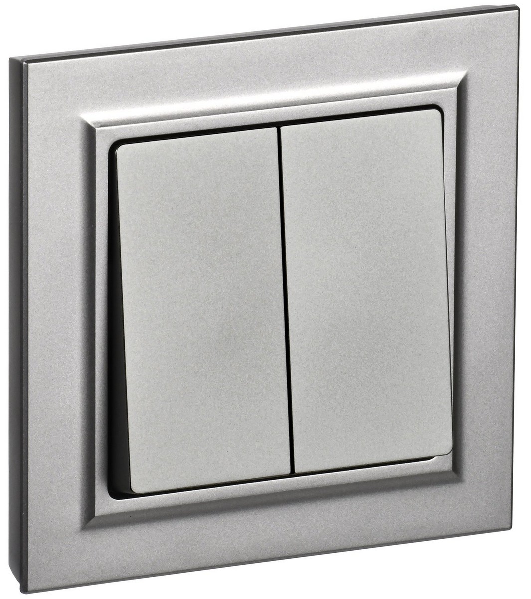 IEK Brite Сталь Выключатель IEK BRITE Сталь 2-кл. 10А в сборе ВСР10-2-0-БрС BR-V20-0-10-K46-F