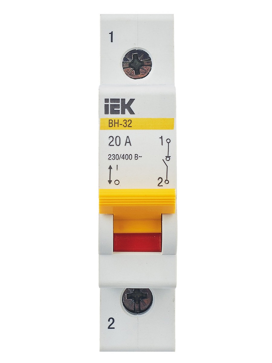 Выключатель нагрузки IEK KARAT (мини-рубильник) ВН-32 1Р 20А MNV10-1-020