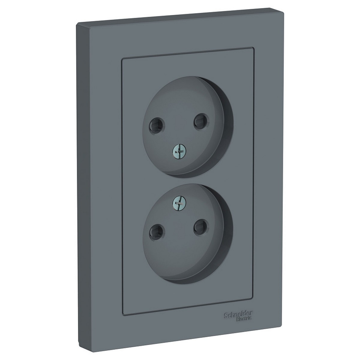 Розетка Systeme Electric AtlasDesign Грифель б/з двойная, со шторками,16А, в сборе ATN000722