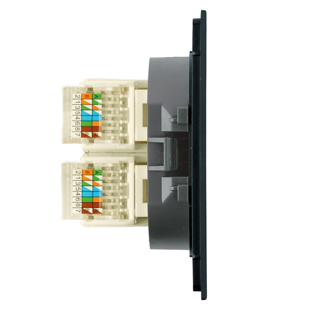 Розетка компьютерная 2-местная RJ-45 STEKKER Мия RST00-3111-05 черный бархат 50451