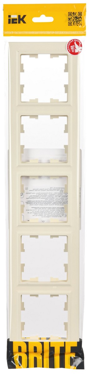 IEK Brite Рамки Рамка IEK BRITE BASE Бежевый 5-м РУ-5-БрКр BR-M52-K10
