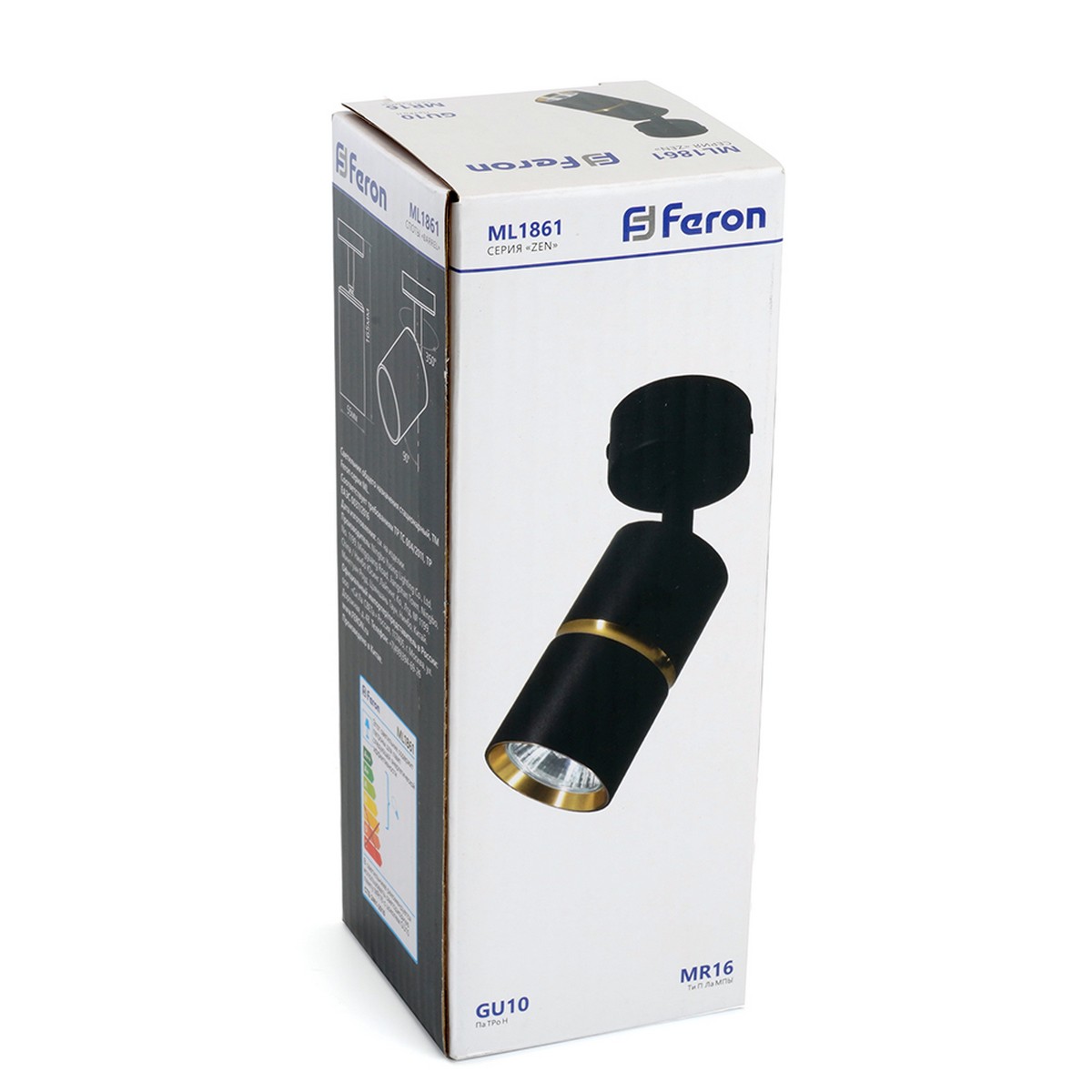 Светильник спот Feron ML1861 ZEN настенно-потолочный GU10 чёрный золото 48641