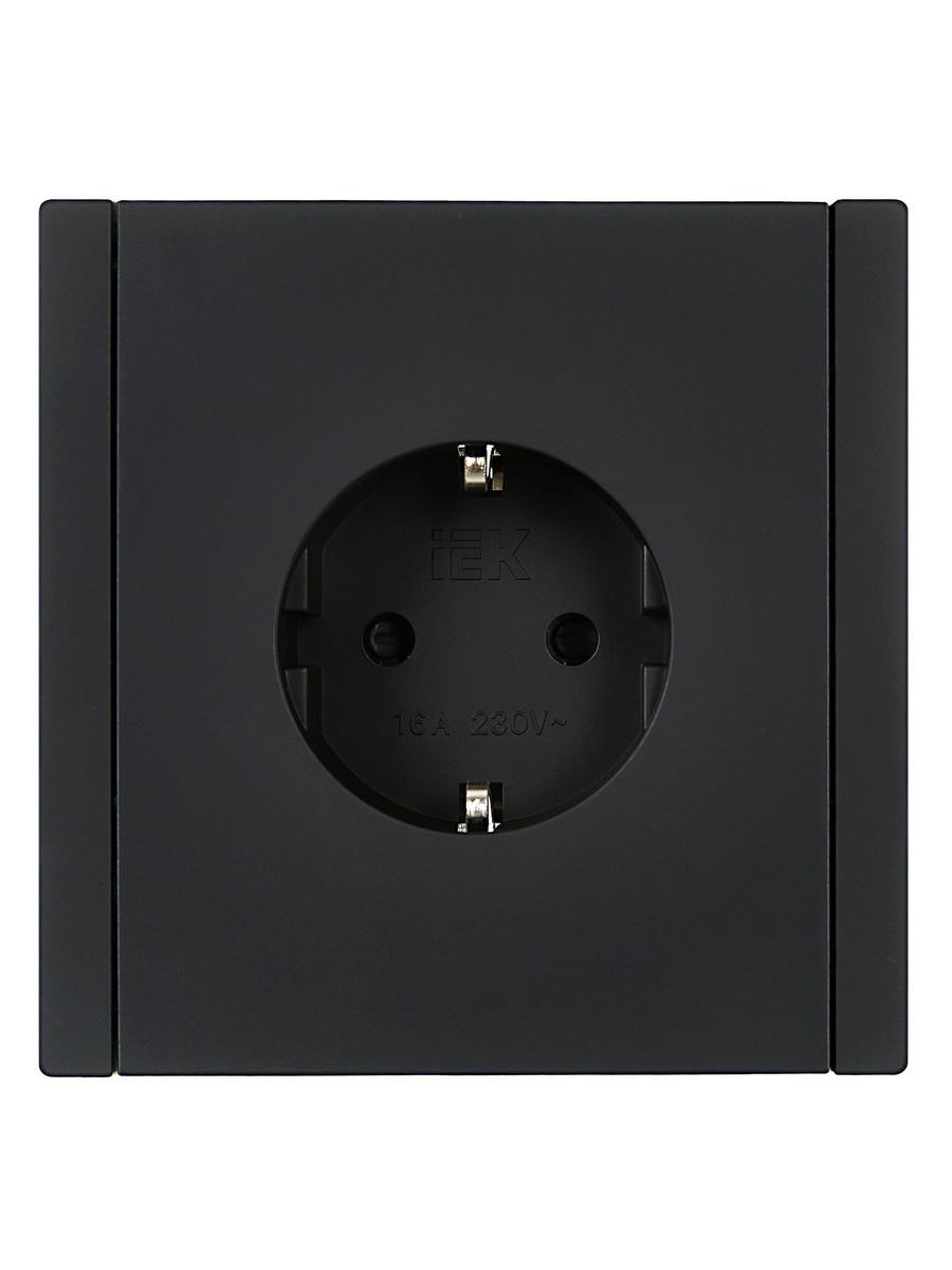 IEK FORTE&PIANO Черный Розетка IEK FORTE&PIANO Черный с/з со шт безвинтовое крепление 16А FP113