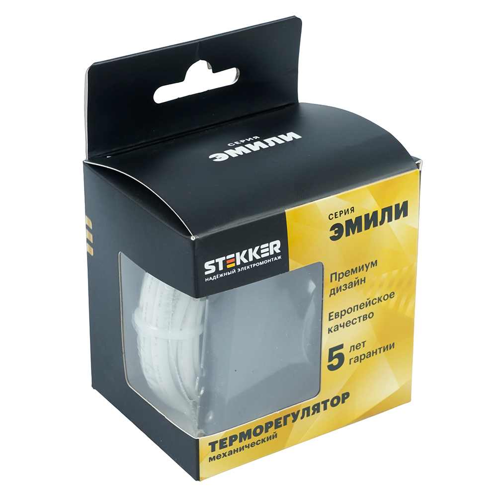 Терморегулятор механический STEKKER Эмили RSW00-5120-05 черный уголь soft touch 50713