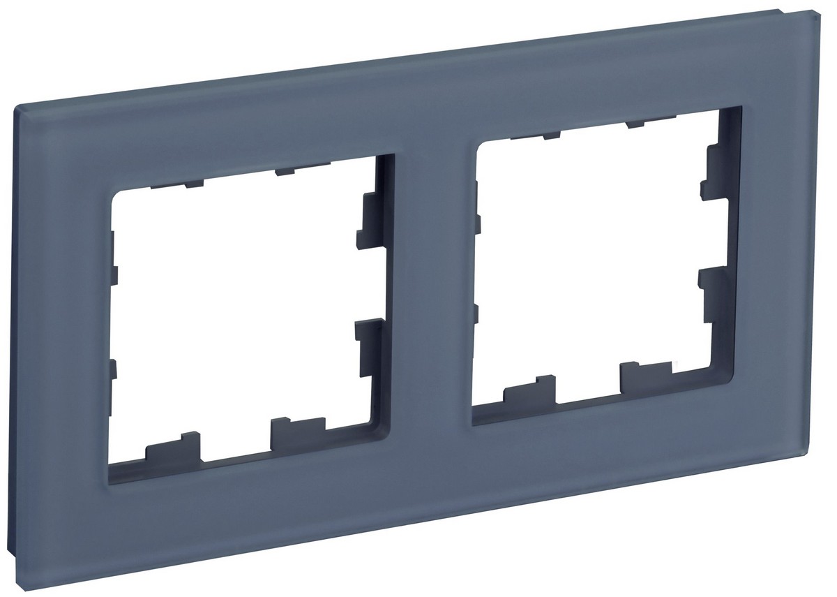 Рамка IEK BRITE DECOR Маренго матовый стекло 2-мест. РУ-2-2-Бр BR-M22-G-31-K35