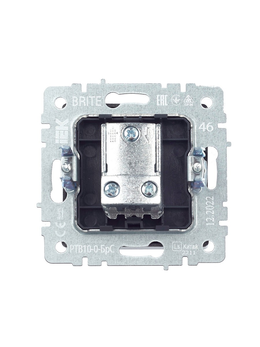 IEK Brite Сталь Розетка IEK BRITE TV проходная РТВ10-0-БрС сталь BR-A10-P-K46