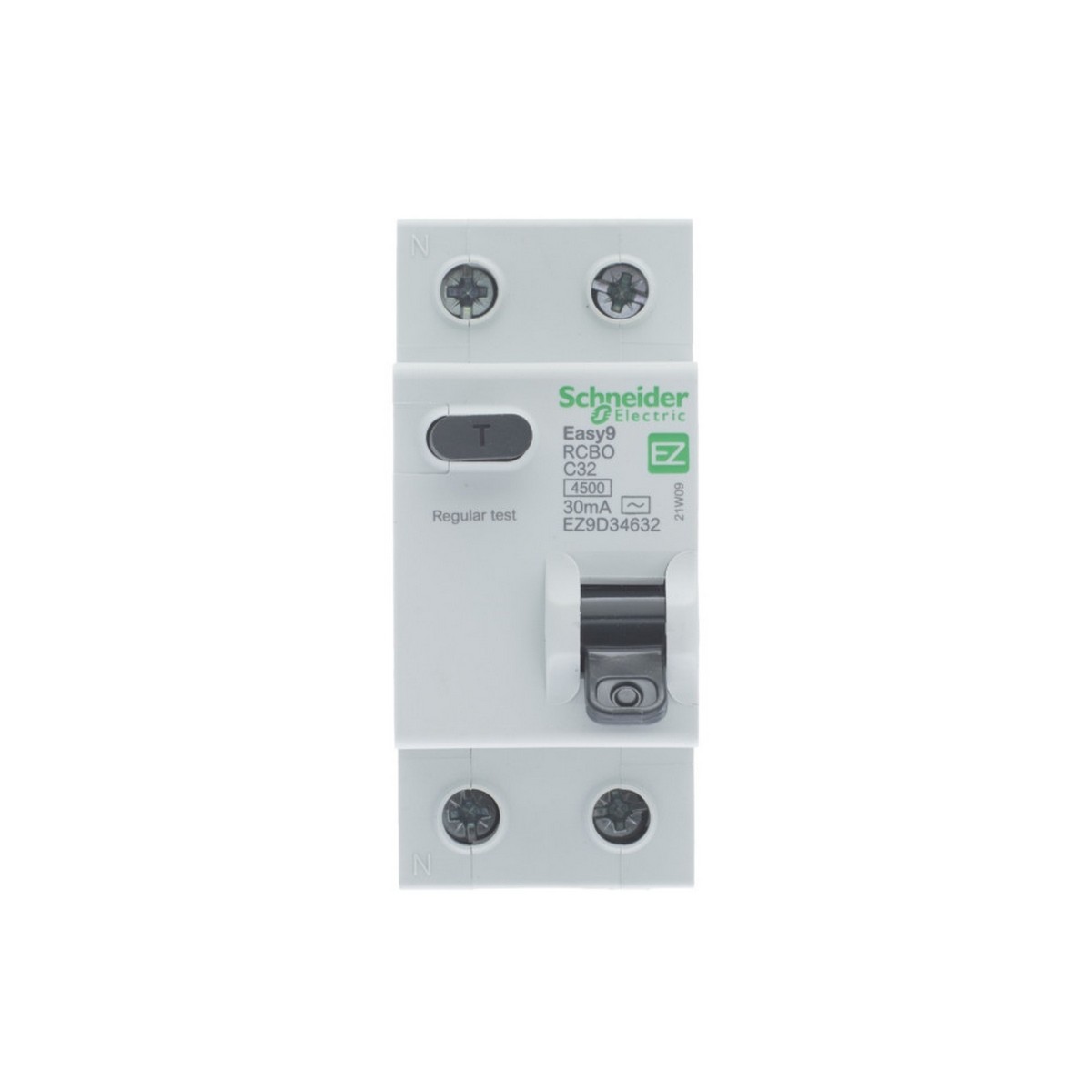 Дифференциальный автоматический выключатель SCHNEIDER ELECTRIC EASY 9 1П+Н 32A 30mA 4,5kA тип AC х-к