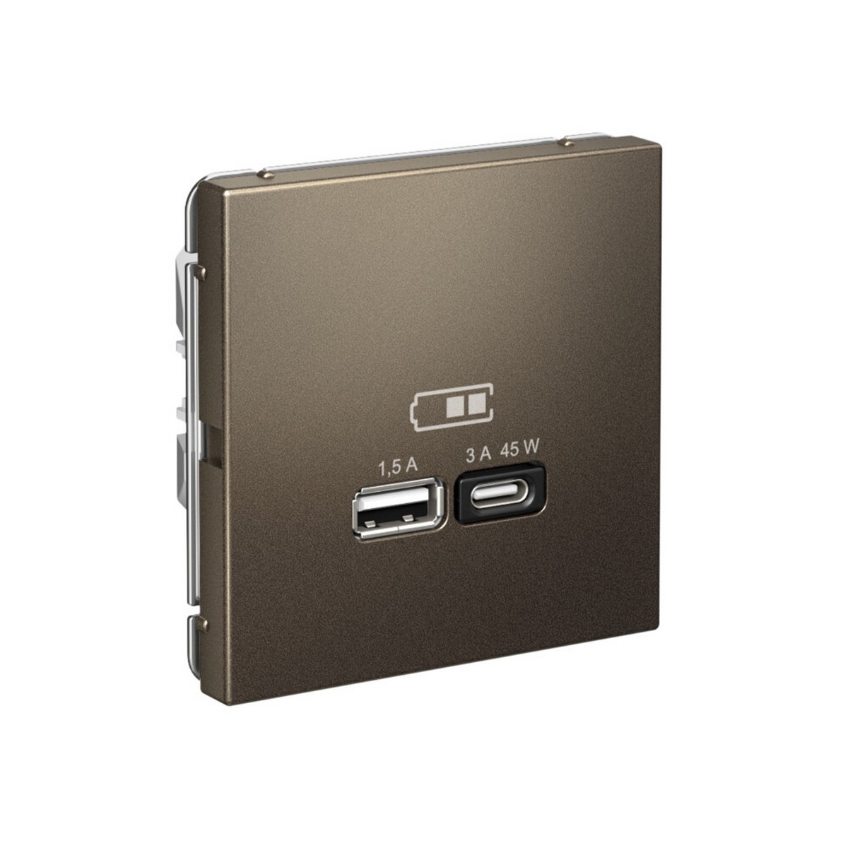 USB Розетка Systeme Electric ArtGallery Мокко A + тип-C 45Вт высокоскор.заряд. QC PD GAL000629