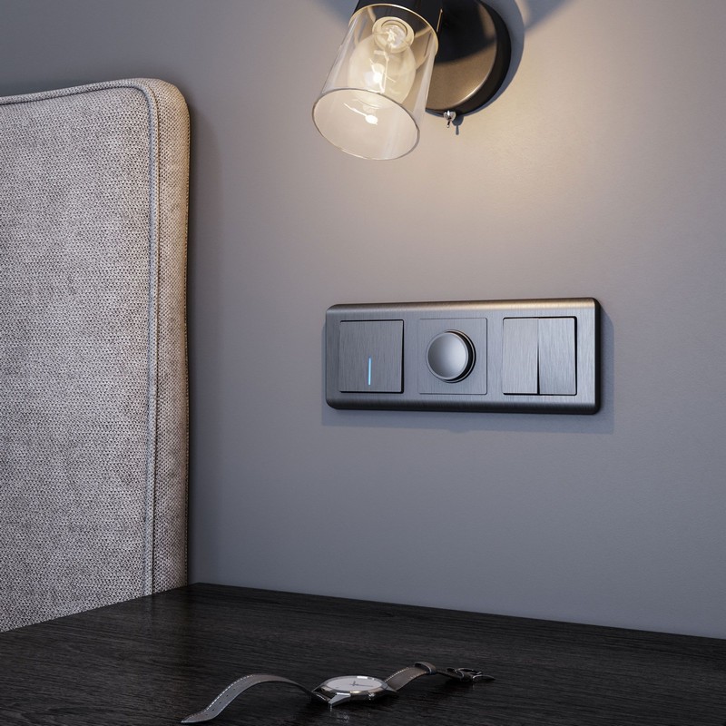 Werkel Графит рифленый механизмы Выключатель Werkel одноклавишный с подсветкой (графит рифленый) W1110104