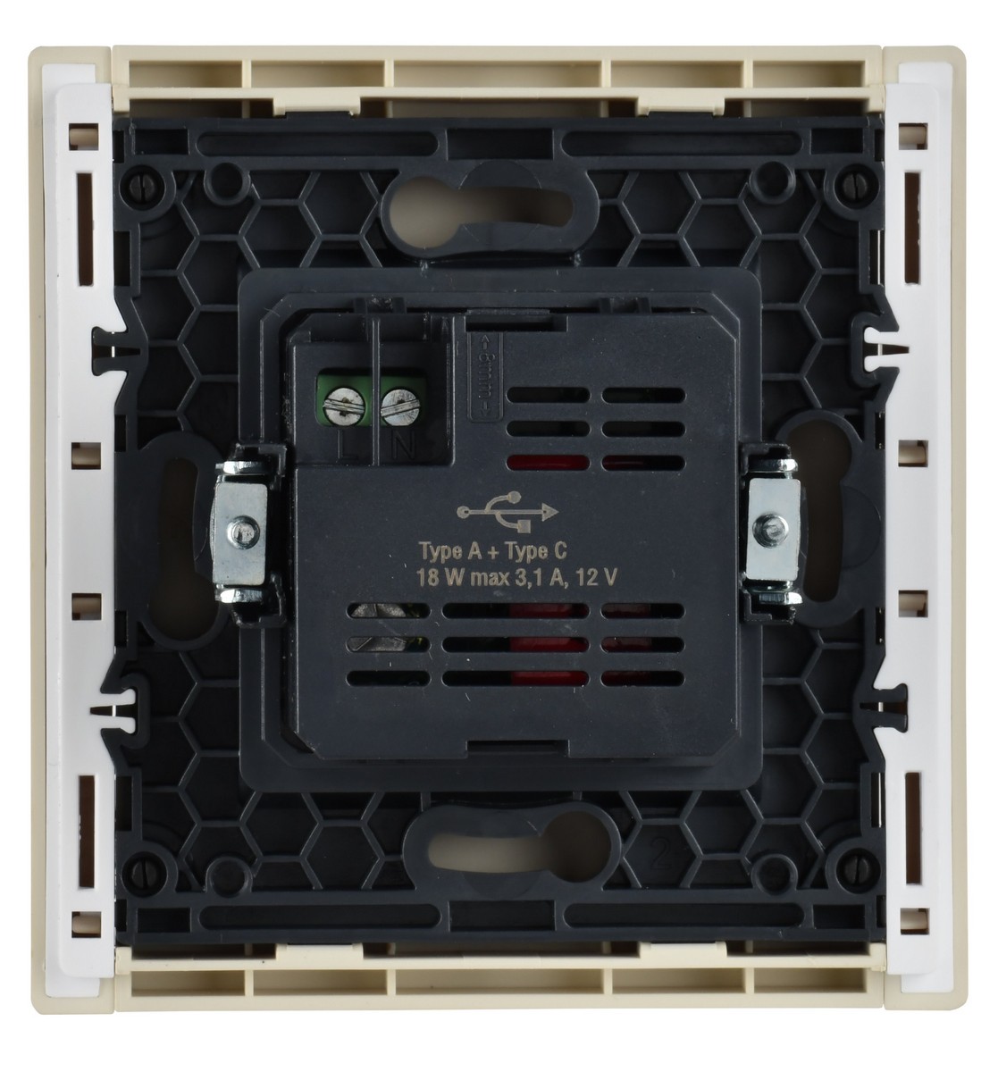 Розетка IEK FORTE&PIANO Ваниль USB A+C 18Вт FP451