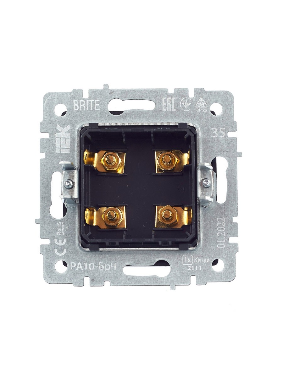 IEK Brite Черный Аудиорозетка IEK BRITE 4-местная РА10-БрЧ черный BR-S40-K02