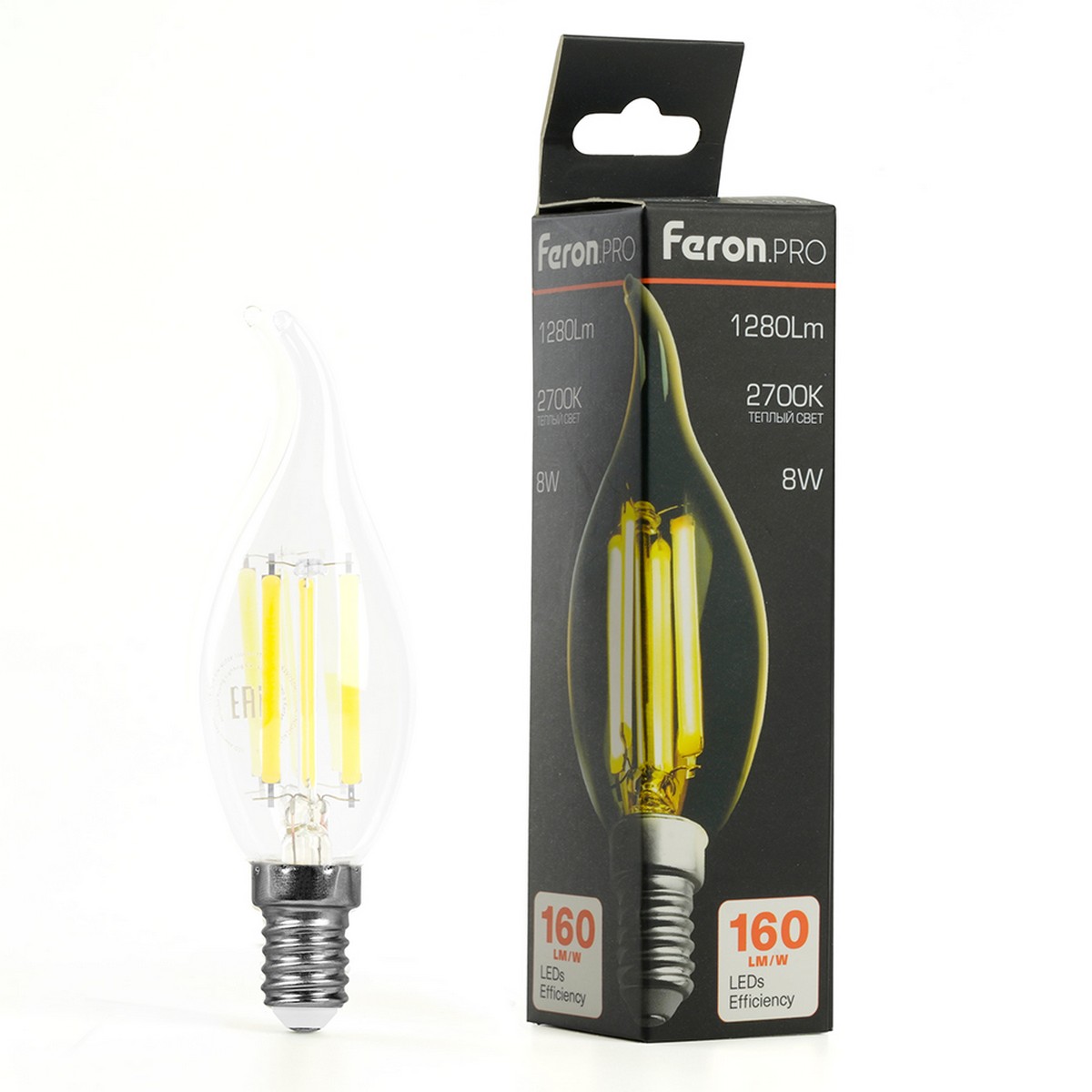 Лампа светодиодная Feron.PRO LB-1218 Свеча на ветру E14 8W 175-265V 2700K 51265