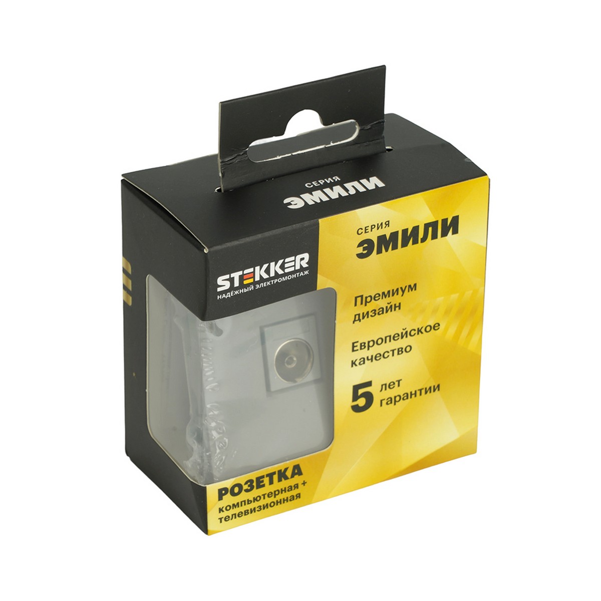 Эмили - Розетки и выключатели Stekker Розетка TV + компьютерная RJ-45 STEKKER Эмили RST00-5106-10 платиново-серый soft touch 49950