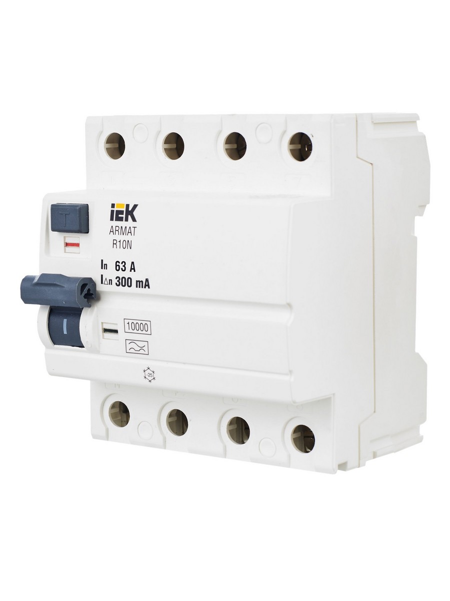 IEK ВДТ УЗО IEK ARMAT R10N 4P 63А 300мА тип A AR-R10N-4-063A300 