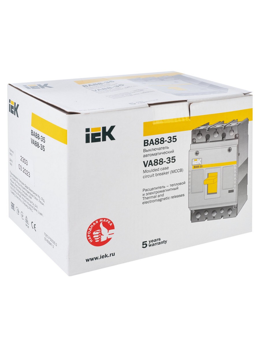 Автоматический выключатель IEK KARAT ВА88-35 3Р 160А 35кА SVA30-3-0160