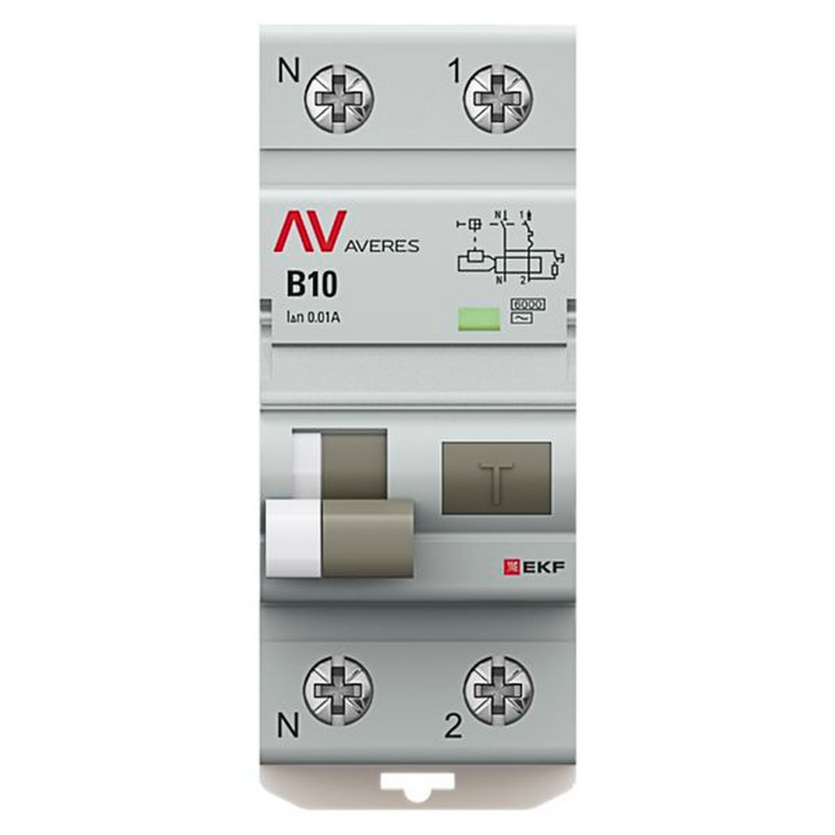 Диф. Автомат EKF AVERES DVA-6 1P+N 10А (B) 10мА (A) 6кА  rcbo6-1pn-10B-10-a-av