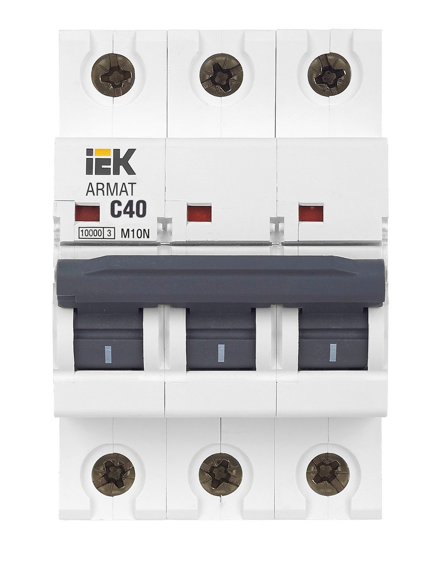 Автоматический выключатель IEK ARMAT M10N 3P C 40А AR-M10N-3-C040