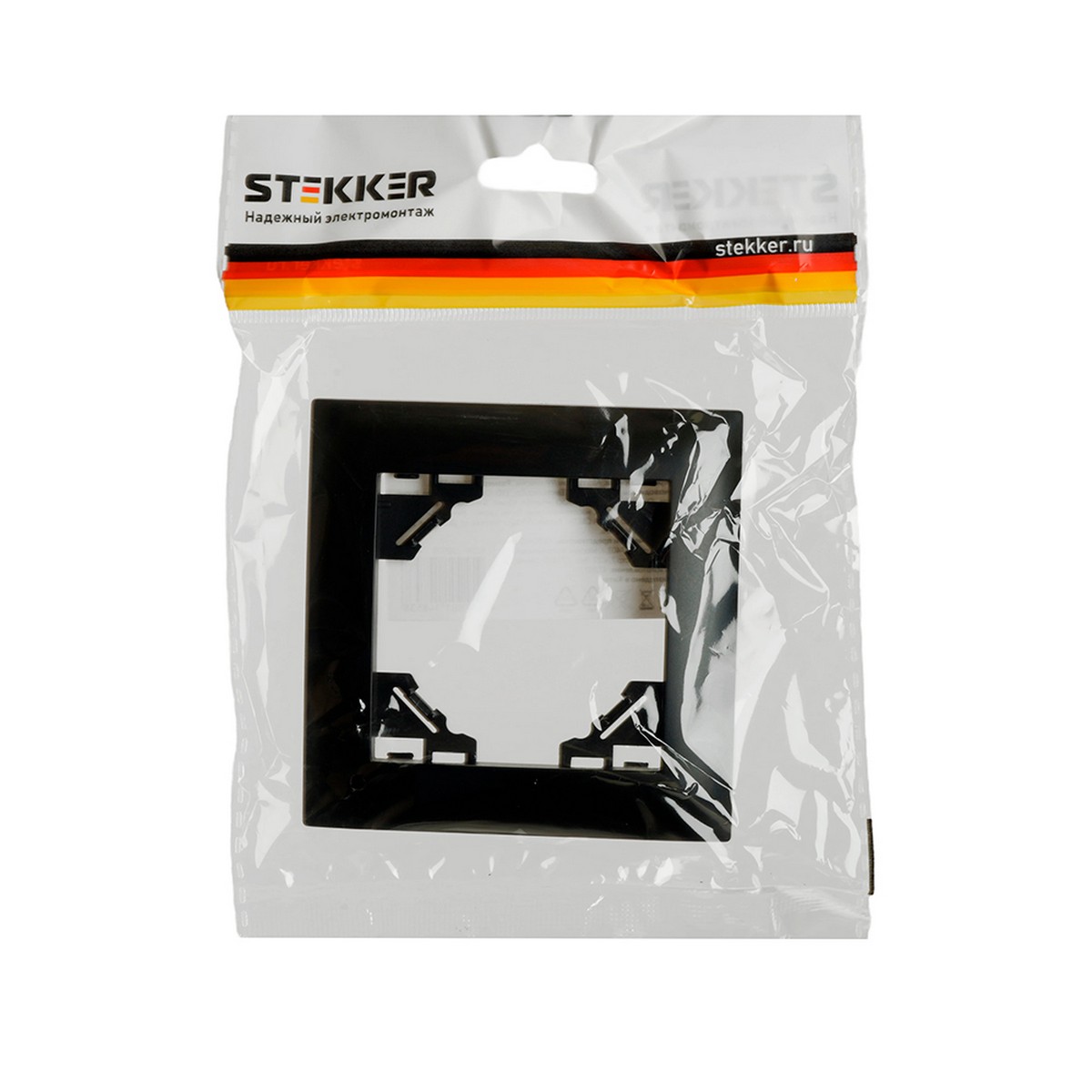 Рамка STEKKER 1-местная Эрна Элегант черный PFR00-9011-03 49661