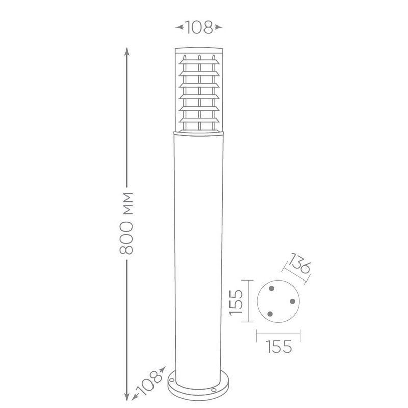 Уличные светильники столб Светильник садово-парковый Feron DH0805 столб  E27 230V серый 06303 