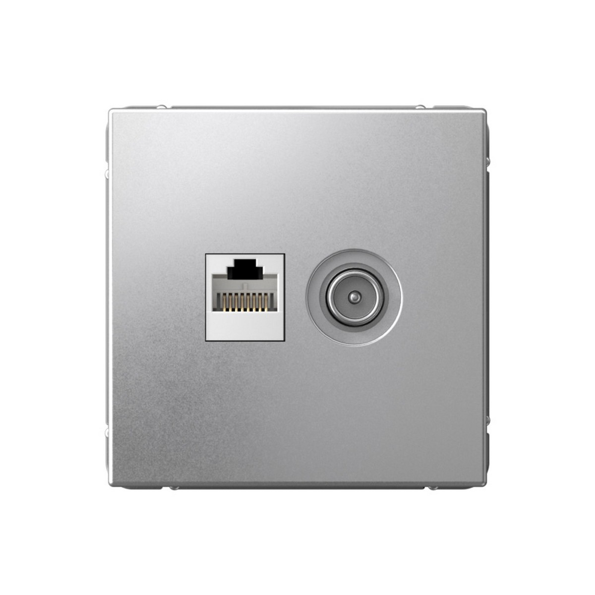 ArtGallery Алюминий Розетка Systeme Electric ArtGallery Алюминий двойная ТВ + компьютерная RJ45 кат. 5Е GAL000389