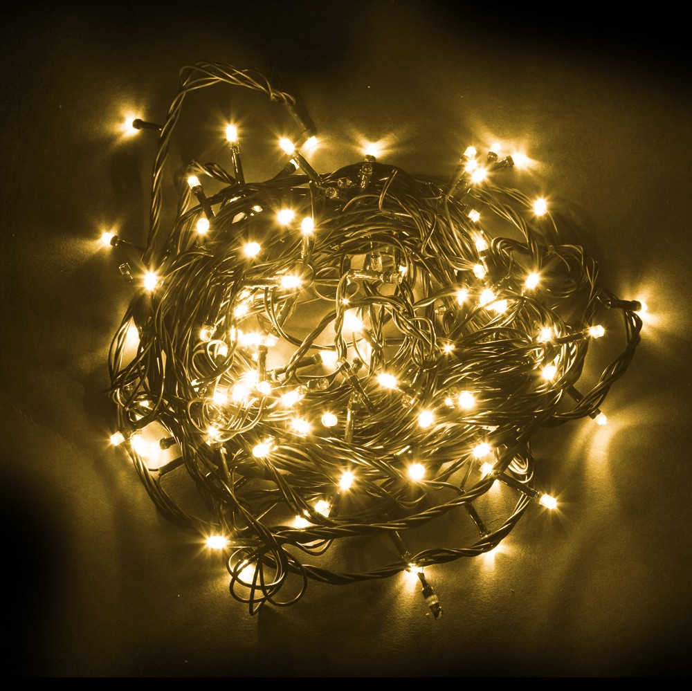 Светодиодная гирлянда Feron CL06 линейная 230V желтый c питанием от сети контроллером зеленый шнур 32314