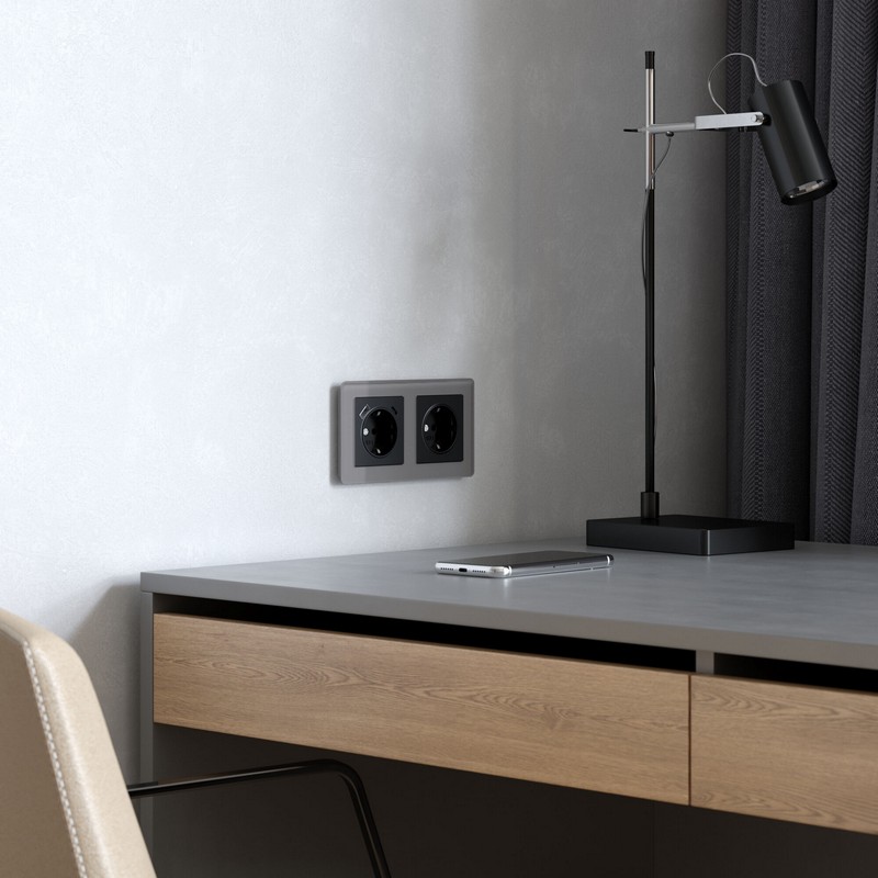 Рамки Werkel Acrylic Рамка Werkel на 2 поста Acrylic графит W0022704