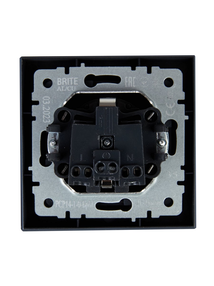 Розетка IEK BRITE Маренго с з/к/ш 16А в сборе РСР14-1-0-БрМ BR-R14-16-K35-F