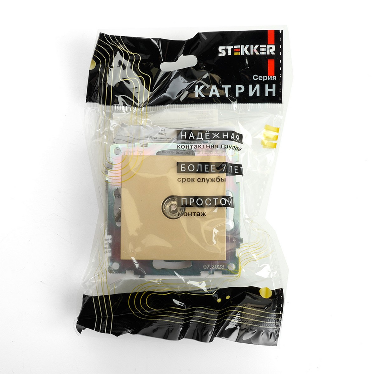 Катрин - Розетки и выключатели Stekker Розетка телевизионная 1-местная STEKKER GLS00-7108-08 75 Ом 5-862МГц Катрин золото 49228