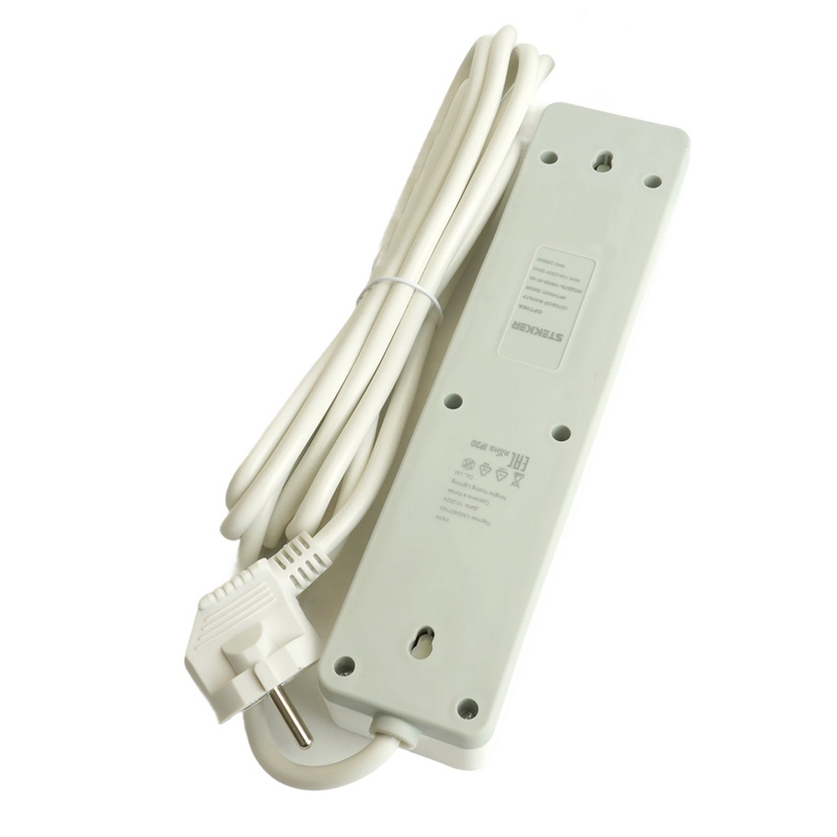 Колодки и удлинители, тройники Сетевой фильтр 3-местный с/з STEKKER HM20-31-05 3x1мм2 5 м серия Optima белый 50088 