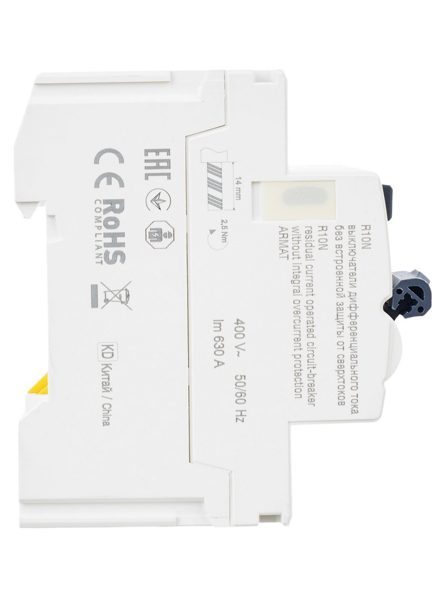 IEK ВДТ УЗО IEK ARMAT R10N 4P 63А 30мА тип AC AR-R10N-4-063C030 