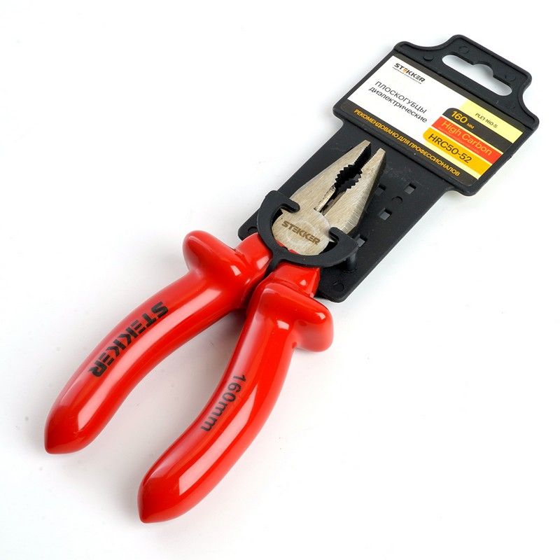 Плоскогубцы комбинированные диэлектрические STEKKER  160мм Cr-V PLE1-160-S 39776 фото