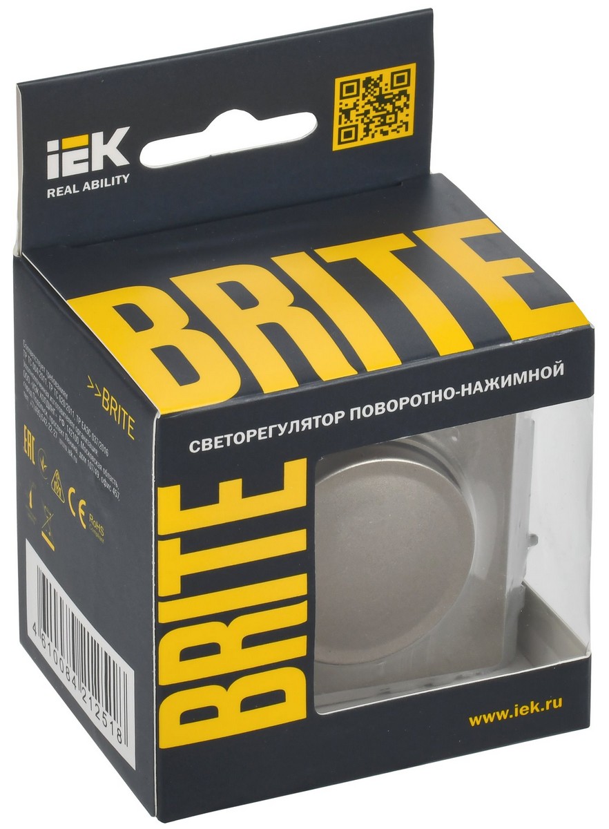 IEK Brite Шампань Светорегулятор IEK BRITE BASE Шампань пов-наж. 600Вт СС10-1-0-БрШ BR-D20-0600-K37