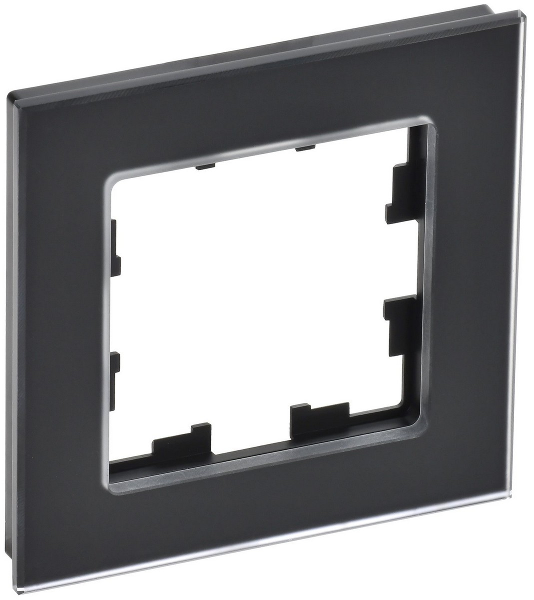 Рамка IEK BRITE DECOR Черный матовый стекло 1-м РУ-1-2-Бр BR-M12-G-31-K02