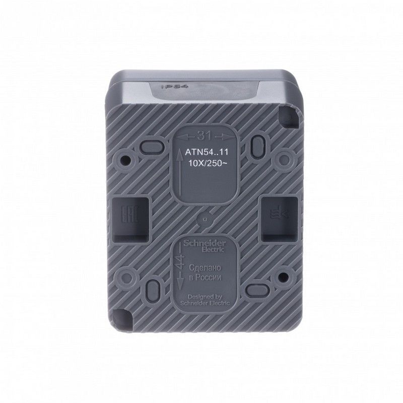 AtlasDesign Карбон Выключатель 1-клавишный Systeme Electric AtlasDesign Profi54 наружный Антрацит ATN544011