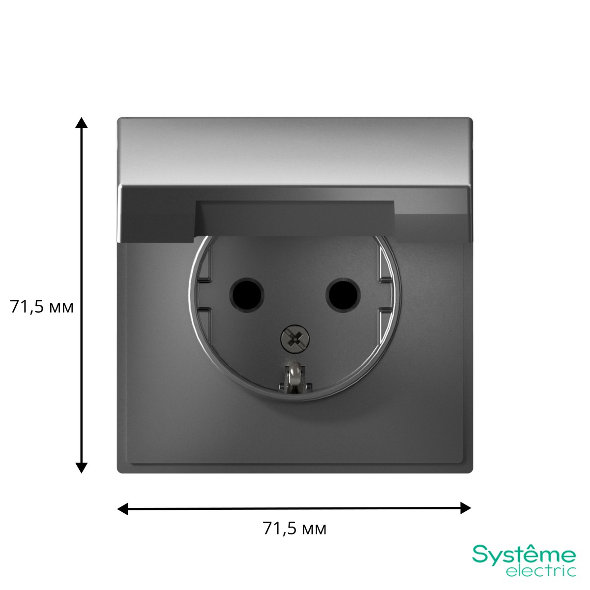 Розетка Systeme Electric ArtGallery Сталь с заземл. со шторк. с крышкой 16А IP20 GAL000946
